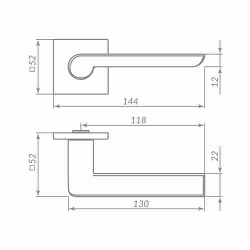 Ручка Punto (Пунто) раздельная K.ARC.Q52.STEP BL-24 черный