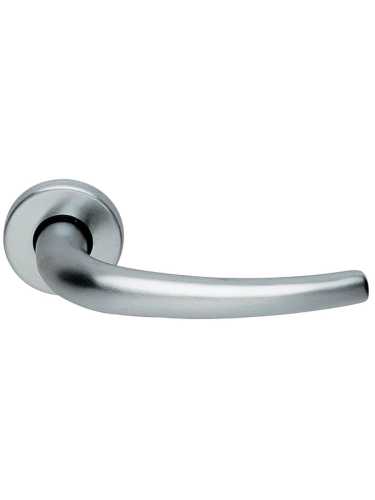 Ручка дверная Morelli Luxury LILLA R3-E CSA раздельная на круглой накладке, цвет матовый хром, латунь