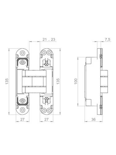 Петля Armadillo (Армадилло) скрытой установки U3D7803.VPG WH белый TECH