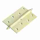 Петля дверная латунная с короной толщ 3 мм. правая Morelli MB 100X70X3 SG R C матовое золото