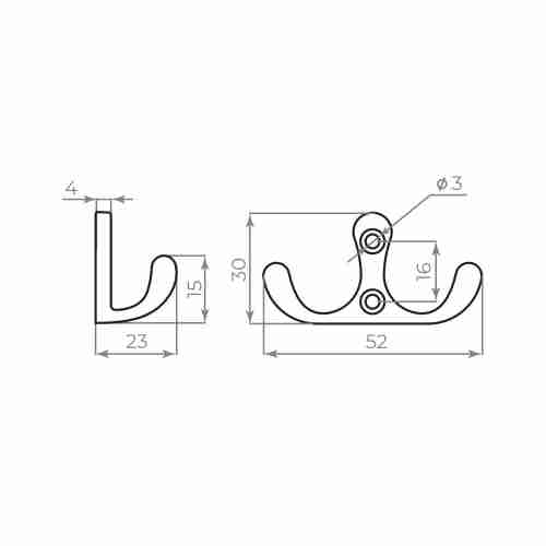Крючок Ajax (Аякс) настенный MB-K-004 CP хром
