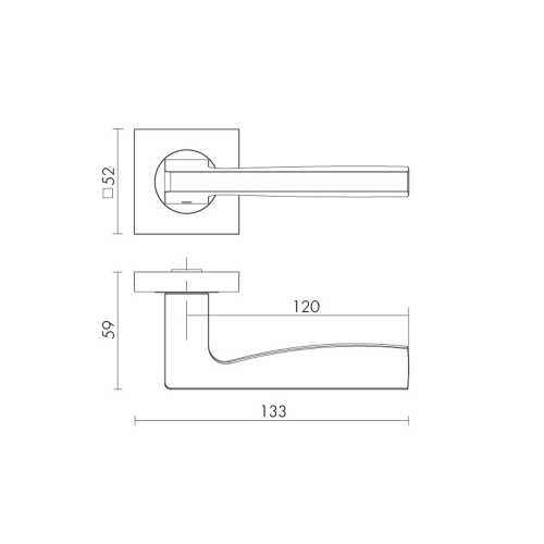 Комплект на 6 дверей - Ручка Fuaro (Фуаро) раздельная K.KM52.ROCK (ROCK KM) GR-23 графит
