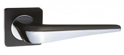 Ручки дверные RENZ INDH 425-02 B/CP Фиоре черный/хром блестящий