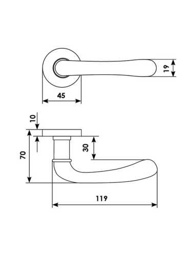 Ручка дверная Morelli Luxury RING R3-E CSA на круглой розетке, цвет - матовый хром
