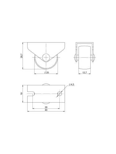 Опора Ajax (Аякс) колесная прямоходная WL/R-25P/20 kg WH пластик белый