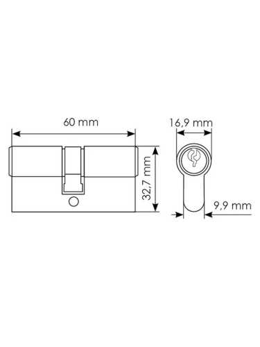 Цилиндровый механизм (личинка) Morelli 60C BL, (60мм 25+10+25), цвет - черный