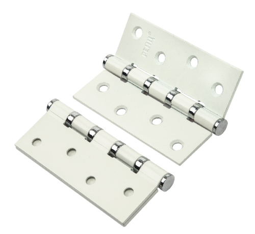 Петля стальная RENZ IN100-4BB FH W/CP 100*75*2,5, 4 подшипника, б/колп., белый/хром блестящий