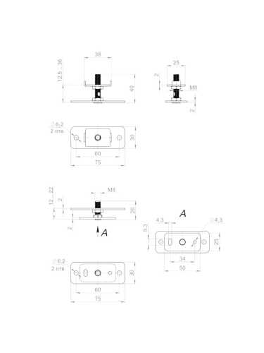 Комплект Armadillo (Армадилло) монтажных пластин SLD.Comfort-PRO.PROF/telescope.static door plates