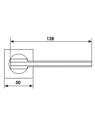 Ручка дверная Morelli Luxury ROCK S1 NIS раздельная на квадратной розетке, цвет матовый никель, латунь