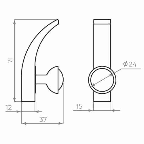 Крючок Ajax (Аякс) настенный MB-LM/K-004 BL черный