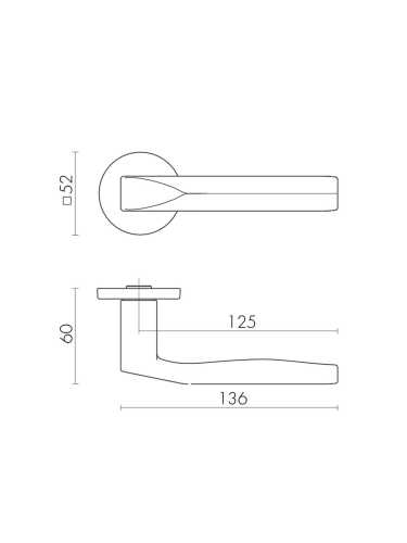 Ручка дверная Fuaro (Фуаро) межкомнатная R.SLR52.PRIZMA SSC-16 сатинированный хром  Набор 7