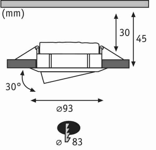 Встраиваемый светодиодный светильник Paulmann Nova Plus Coin 93681