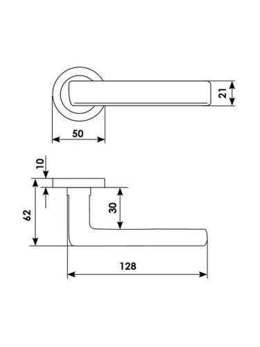 Ручка дверная Morelli Luxury STELLA R2 OSA раздельная на круглой розетке, цвет матовое золото, латунь