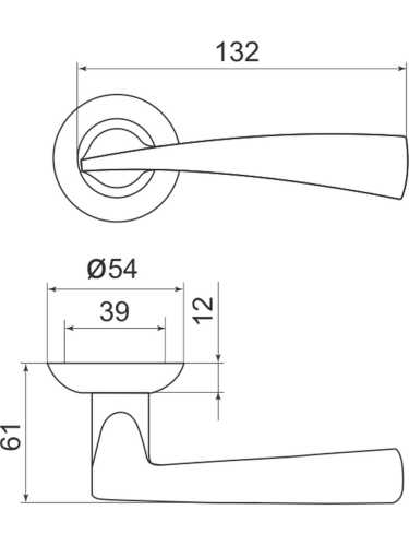 Ручка дверная Armadillo (Армадилло) межкомнатная R.LD54.Columba (Columba LD80) CP-8 хром  Набор 9