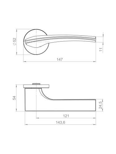 Ручка Fuaro (Фуаро) раздельная R.ZLR52.ETALON SSC-16 сатинированный хром