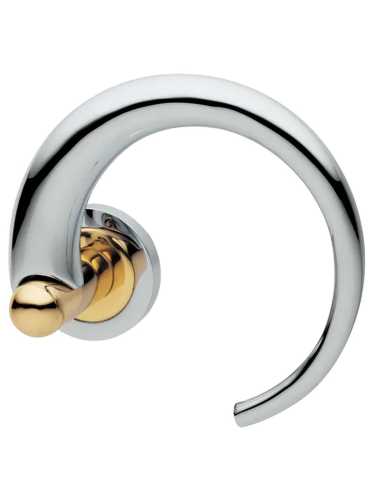 Ручка дверная Morelli Luxury LANGOUST R2 COT раздельная на круглой основе, цвет глянцевый хром/золото, латунь