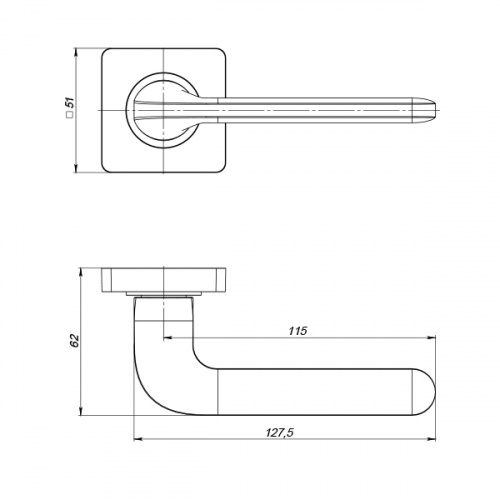 Ручка раздельная Punto DROID ZQ BL-24 черный