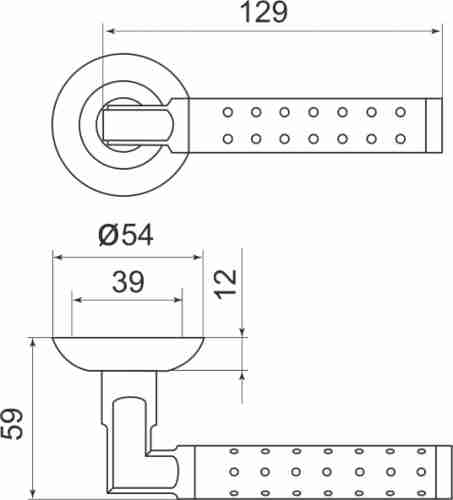 Комплект на 3 двери - Ручки дверные межкомнатные Armadillo Eridan LD37-1SN/CP-3 матовый никель/хром TECH (кв. 8х140)