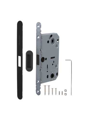 Замок дверной магнитный Armadillo (Армадилло) WC с ответной планкой GRAVITY.PRO G01.196.50.96 BL черный