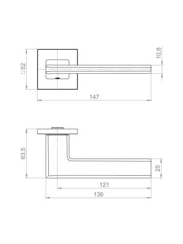 Ручка Fuaro (Фуаро) раздельная K.ZL52.HORIZON SSC-16 сатинированный хром