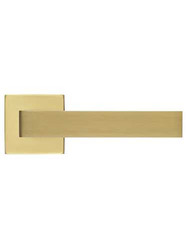 Ручка дверная Morelli Luxury HORIZONT S5 OSA раздельная на квадратной розетке 7 мм, цвет матовое золото, латунь