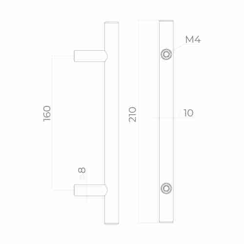 Ручка-скоба Ajax (Аякс) мебельная MB-H-005-160 мм BL черный