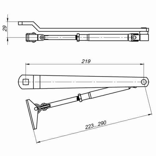 Тяга рычажная для доводчиков DCQ20-4 (40-80 кг) AL (алюминий)