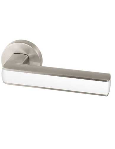 Комплект: Ручки Armadillo Urban Cube URB3 SN/White-19 + Завертка BK6.R.URB52 SN-3 матовый никель