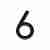Цифра "6" самоклеящаяся ABS (50х37) (FUARO) BL черный