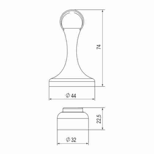 Упор дверной магнитный DSM-45 CP-8 хром