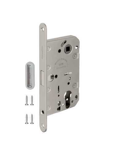 Замок межкомнатный магнитный под цилиндр с ответной планкой GRAVITY G02.196.50.85 SN мат никель