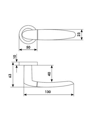 Ручка дверная Morelli Luxury SAIL R2 CSA раздельная на круглой розетке, цвет матовый хром, латунь