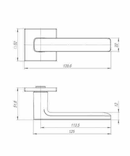 Ручка раздельная K.ARC.Q52.VIVA CP-8 хром