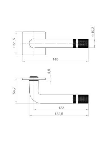 Ручка Armadillo (Армадилло) раздельная K.YM.CANNOLI BL-26 черный