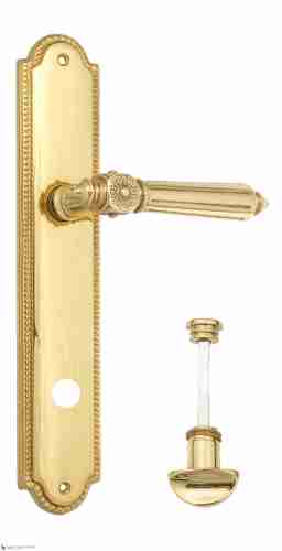 Дверная ручка Venezia "CASTELLO" WC-2 на планке PL98 полированная латунь