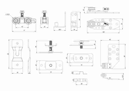Комплект Armadillo (Армадилло) для профильных телескопических дверей SLD.Comfort-PRO.SET5.PROF telescope/80