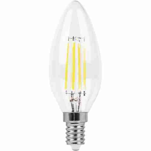 Лампа светодиодная филаментная Feron E14 7W 2700K Свеча Прозрачная LB-66 25726