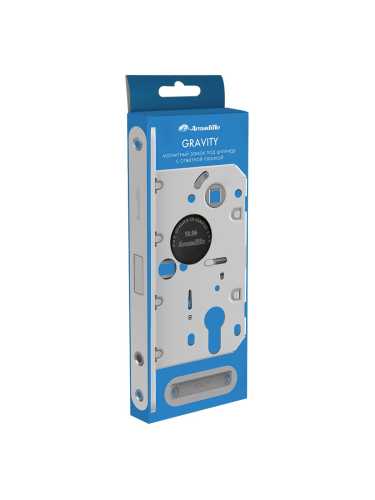 Замок межкомнатный магнитный под цилиндр с ответной планкой GRAVITY G02.196.50.85 BL черный