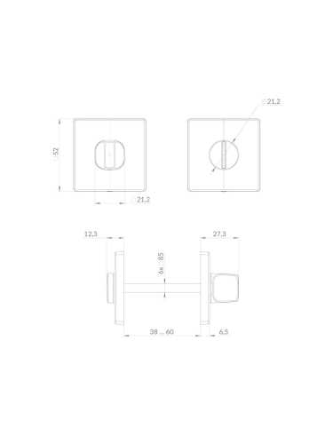 Ручка Punto (Пунто) поворотная BK6.K.EST.Q52 SN-3 матовый никель