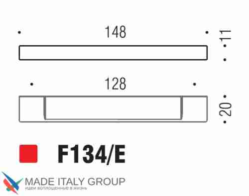 Ручка скоба модерн COLOMBO DESIGN F134E-NM матовый черный 128 мм