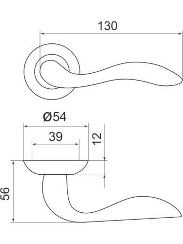 Ручка дверная Armadillo (Армадилло) межкомнатная R.LD54.Selena (Selena LD19) AB/GP-7 бронза/золото  Набор 6