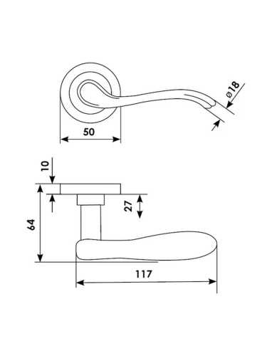 Ручка дверная Morelli Luxury ERICA R2 OBR на круглой розетке, цвет кофе, латунь