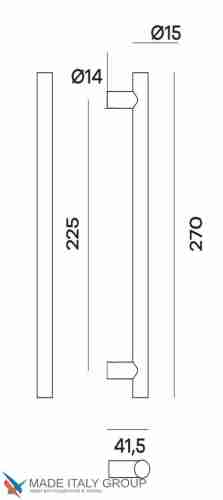 Ручка скоба Venezia "LINEAR" 270мм (225мм) полированный хром