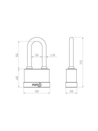 Замок Punto (Пунто) навесной PK-5055 L
