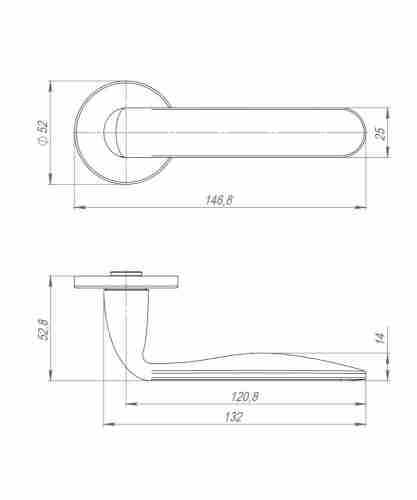 Ручка раздельная R.ARC.R52.EXTRA CP-8 хром