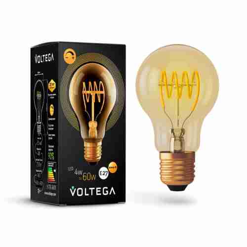Лампа светодиодная диммируемая Voltega E27 4W 2800К прозрачная VG10-A60GE27warm4W-FB 7078