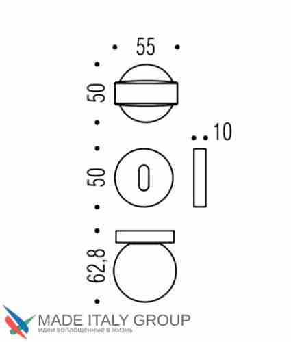 Дверная ручка кноб поворотная COLOMBO Mapo RM15RSB-CR полированный хром