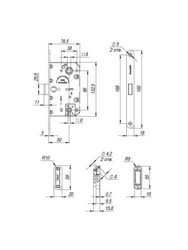 Магнитная защелка WC с ответной планкой GRAVITY G01.190.50.96 MWSC итальянский тисненый