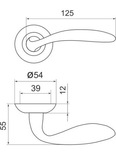 Ручка дверная Armadillo (Армадилло) межкомнатная R.LD54.Virgo (Virgo LD57) SN/CP-3 матовый никель/хром  Набор 8