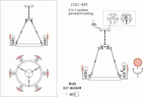 Подвесная люстра Favourite Fara 1721-6PC